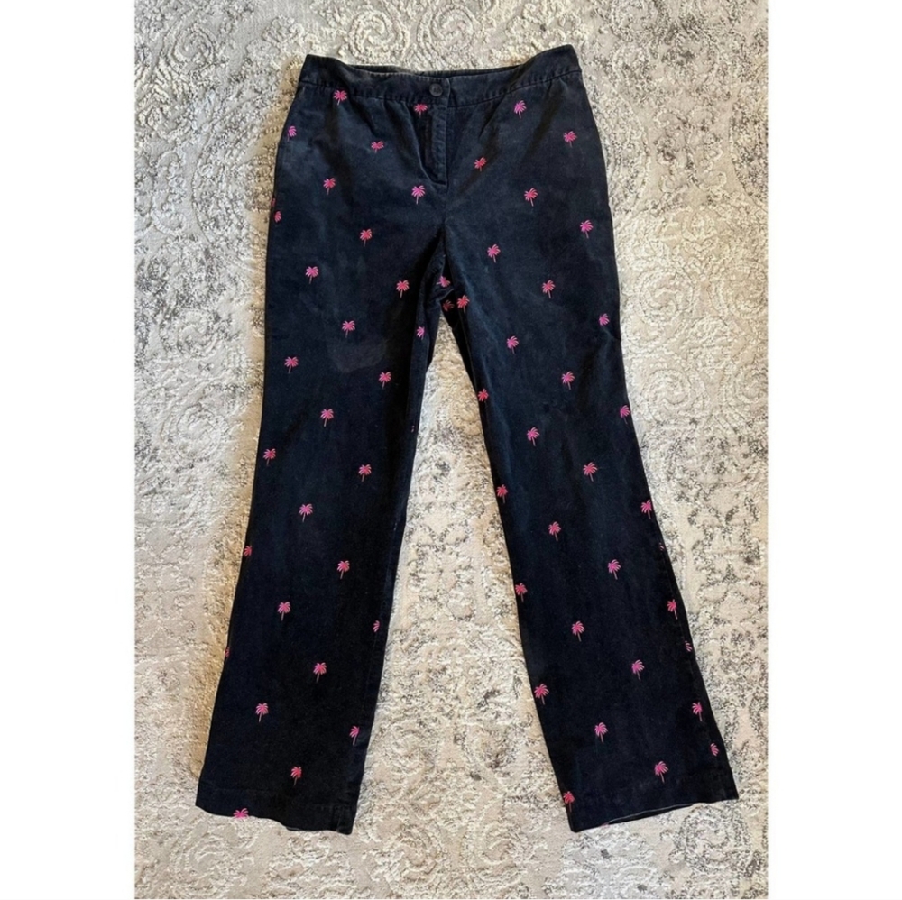 Lilly pulitzer black and pink wide leg pants